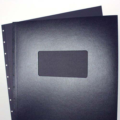 GBC Navy 8.5" x 11" Velobind Punched Regency Covers With Windows (25 Sets)