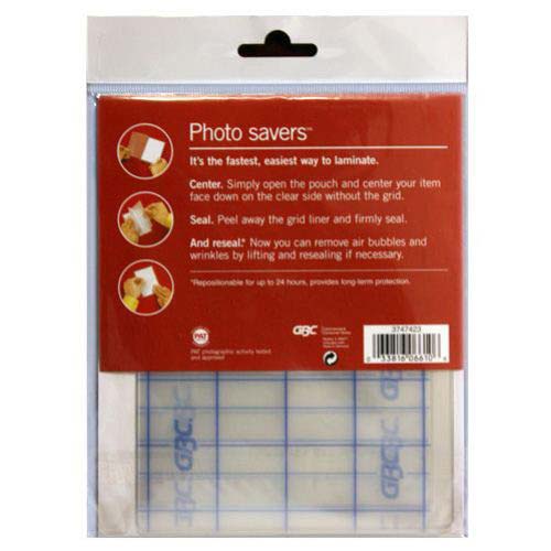 GBC Photo Savers Self Seal Repositionable 4" x 6" Gloss Pouches - 5pk