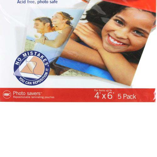 GBC Photo Savers Self Seal Repositionable 4" x 6" Gloss Pouches - 5pk