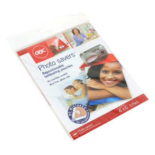 GBC Photo Savers Self Seal Repositionable 4" x 6" Gloss Pouches - 5pk