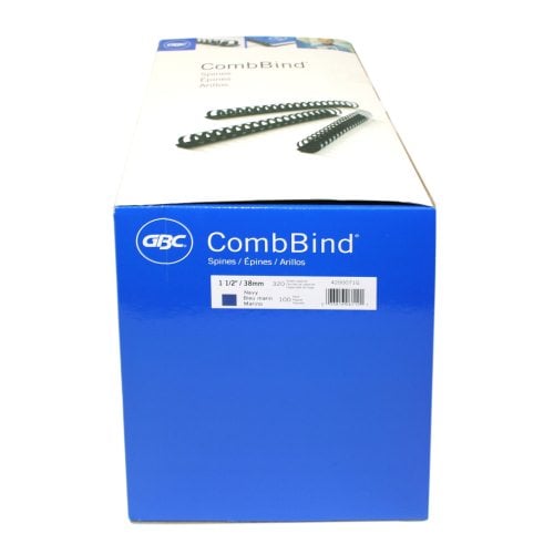 GBC Premium 1-1/2" Navy Plastic Combs 100pk - 4200071