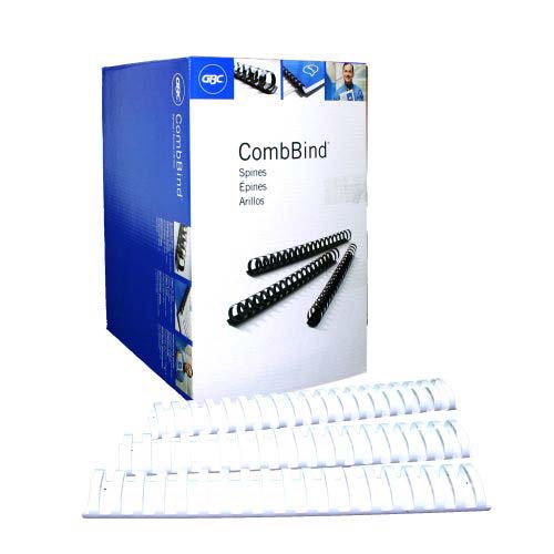 GBC Premium 1-1/2" White Plastic Combs 100pk - 4200007