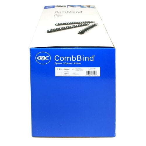 GBC Premium 1-1/2" White Plastic Combs 100pk - 4200007