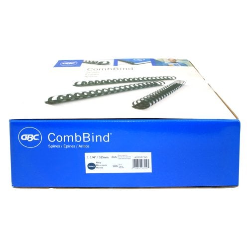GBC Premium 1-1/4" Navy Plastic Combs 100pk - 4200070