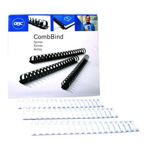 GBC Premium 1-1/4" White Plastic Combs 100pk - 4200001