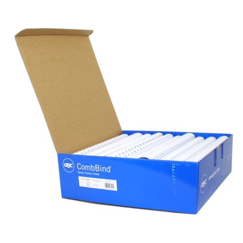 GBC Premium 1-1/4" White Plastic Combs 100pk - 4200001