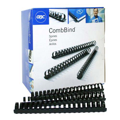 GBC Premium 1-1/8" Black Plastic Combs 100pk - 4000124