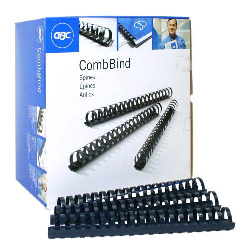 GBC Premium 1-1/8" Navy Plastic Combs 100pk - 4015485