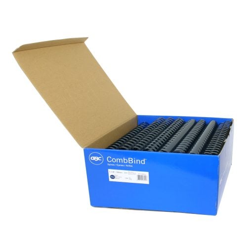 GBC Premium 1-1/8" Navy Plastic Combs 100pk - 4015485