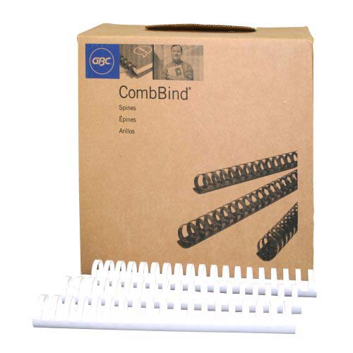 GBC Premium 1-1/8" White Plastic Combs 100pk - 4000121