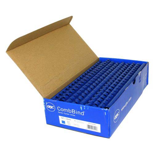 GBC Premium 1/2" Blue Plastic Combs 100pk - 4000064