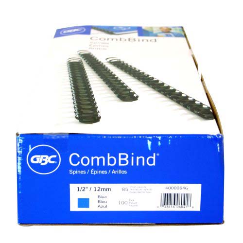 GBC Premium 1/2" Blue Plastic Combs 100pk - 4000064