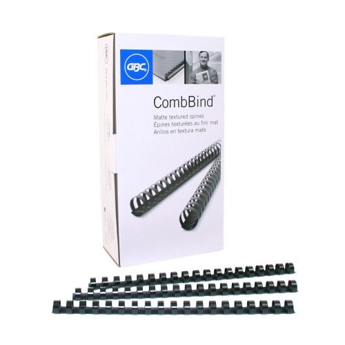 GBC Premium 1/2" Matte Black Plastic Combs 100pk - 4090310
