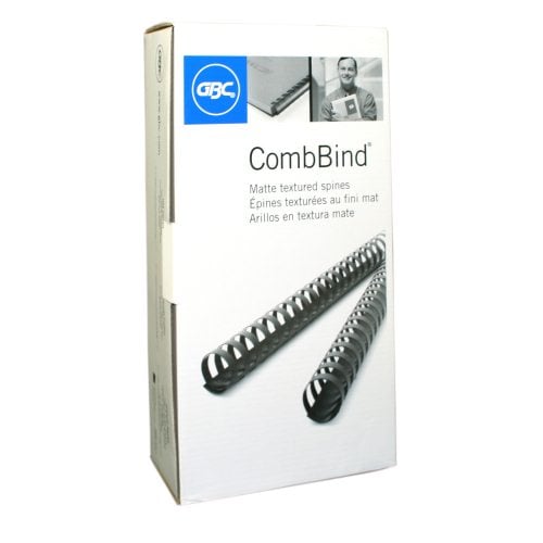GBC Premium 1/2" Matte Black Plastic Combs 100pk - 4090310
