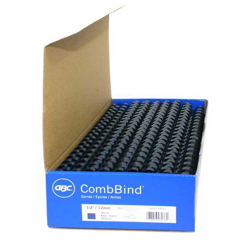 GBC Premium 1/2" Navy Plastic Combs 100pk - 4012485