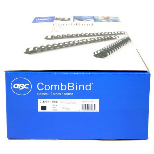 GBC Premium 1-3/4" Black Plastic Combs 50pk - 4200016