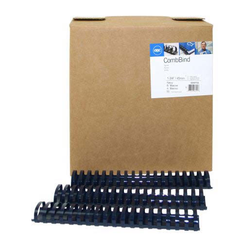 GBC Premium 1-3/4" Navy Plastic Combs 50pk - 4200072