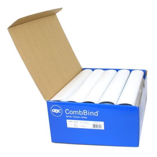 GBC Premium 1-3/4" White Plastic Combs 50pk (4200013) - Clearance Sale