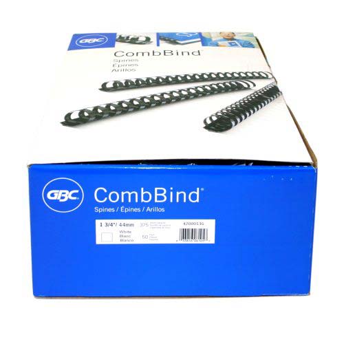 GBC Premium 1-3/4" White Plastic Combs 50pk (4200013) - Clearance Sale