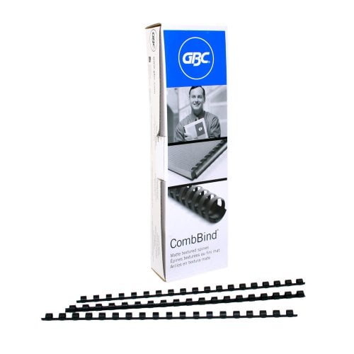 GBC Premium 1/4" Matte Black Plastic Combs 100pk - 4090306