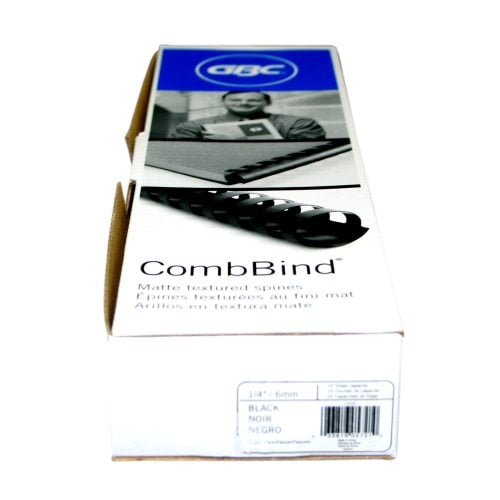 GBC Premium 1/4" Matte Black Plastic Combs 100pk - 4090306