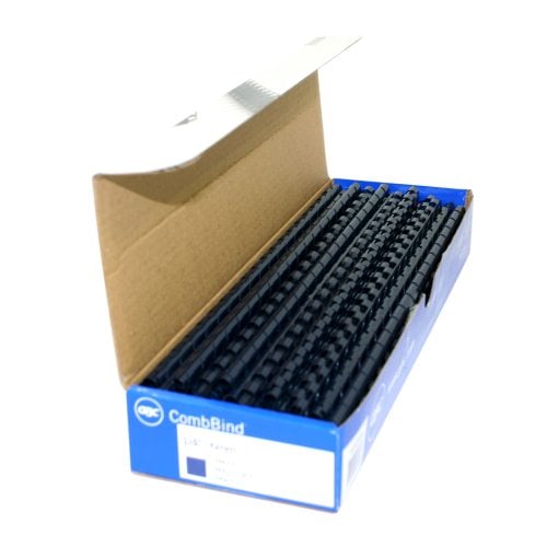 GBC Premium 1/4" Navy Plastic Combs 100pk - 4010485