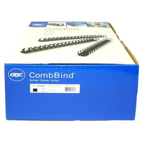 GBC Premium 1" Black Plastic Combs 100pk - 4000118