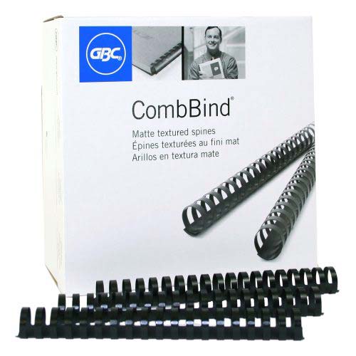 GBC Premium 1" Matte Black Plastic Combs 100pk - 4090316