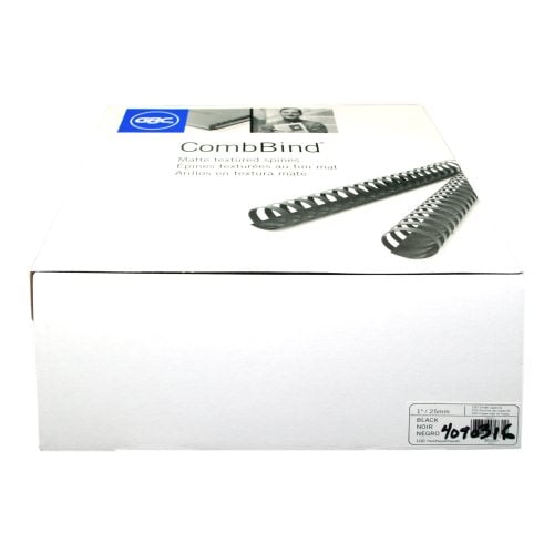 GBC Premium 1" Matte Black Plastic Combs 100pk - 4090316
