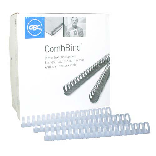 GBC Premium 1" Matte Frost Plastic Combs 100pk - 4090317