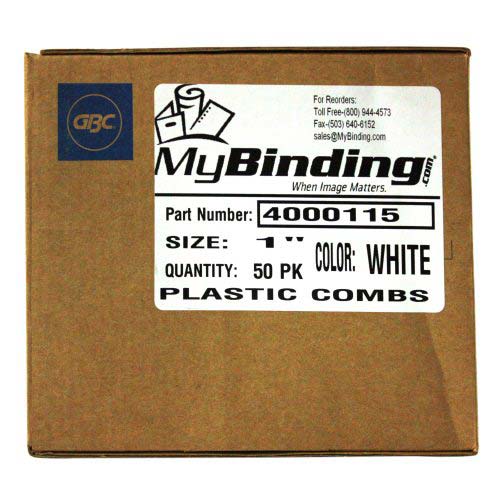 GBC Premium 1" White Plastic Combs 100pk - 4000115
