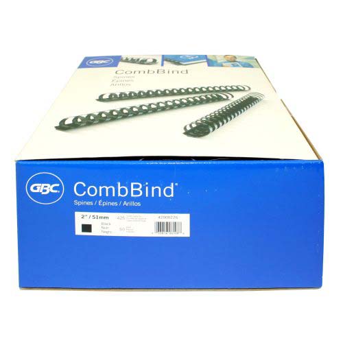 GBC Premium 2" Black Plastic Combs 50pk - 4200022