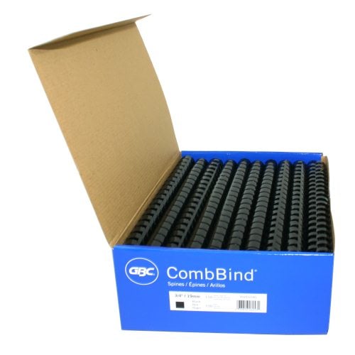 GBC Premium 3/4" Black Plastic Combs 100pk - 4000104