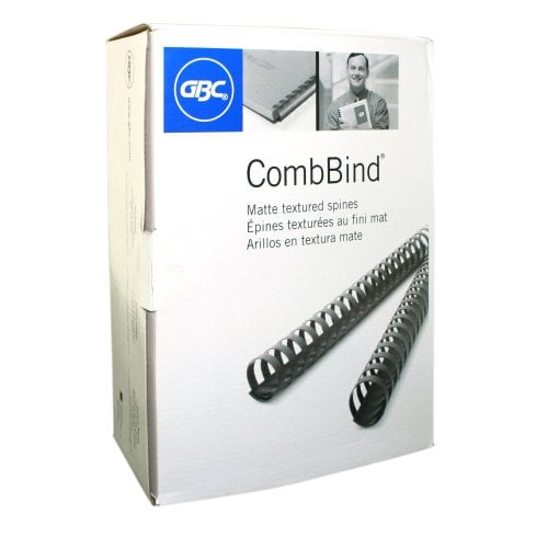 GBC Premium 3/4" Matte Black Plastic Combs 100pk - 4090314