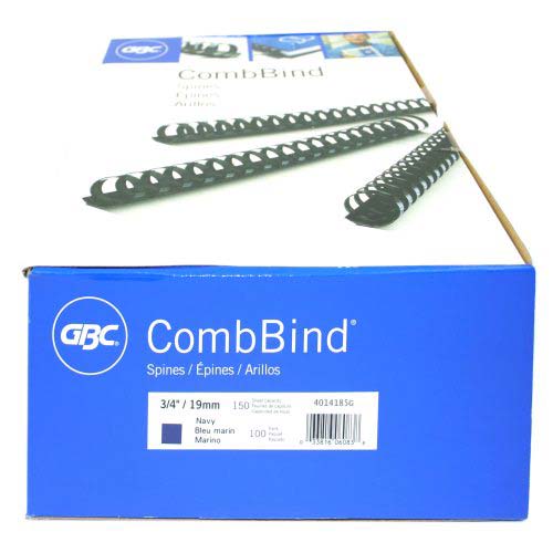 GBC Premium 3/4" Navy Plastic Combs 100pk - 4014185