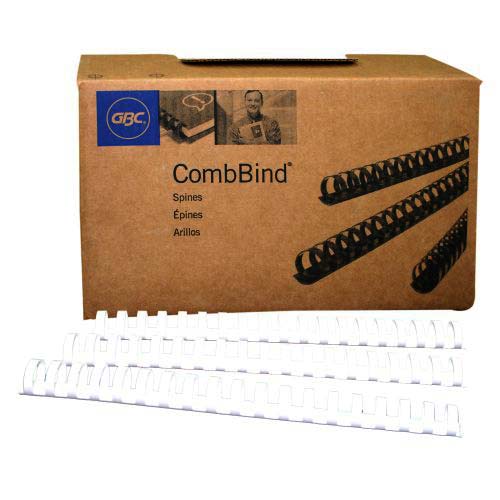 GBC Premium 3/4" White Plastic Combs 100pk - 4000098