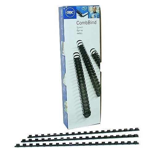 GBC Premium 3/8" Black Plastic Combs (100pk) - 4090302