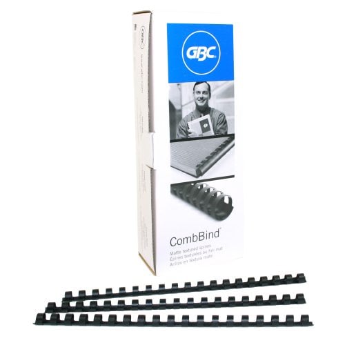 GBC Premium 3/8" Matte Black Plastic Combs 100pk - 4090308