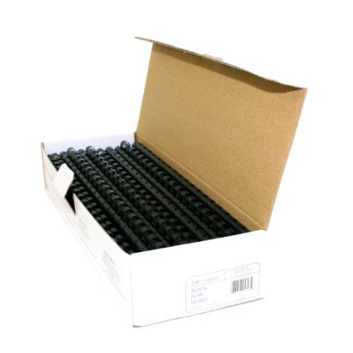 GBC Premium 3/8" Matte Black Plastic Combs 100pk - 4090308