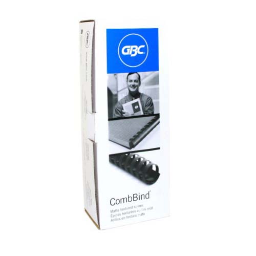GBC Premium 3/8" Matte Black Plastic Combs 100pk - 4090308
