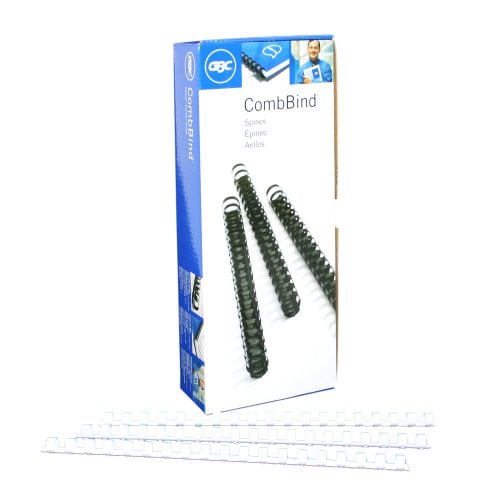 GBC Premium 3/8" White Plastic Combs 100pk - 4000038
