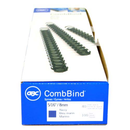 GBC Premium 5/16" Navy Plastic Combs 100pk - 4011185