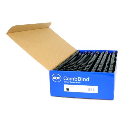 GBC Premium 5/8" Black Plastic Combs 100pk - 4000092 - Clearance Sale