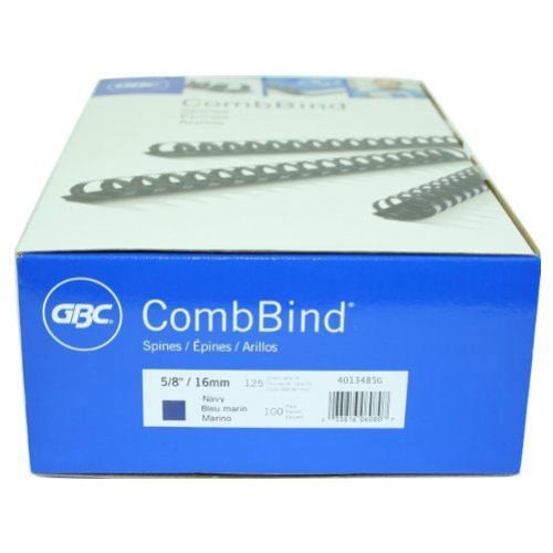 GBC Premium 5/8" Navy Plastic Combs 100pk - 4013485