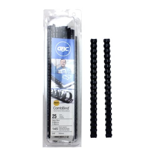 GBC Premium 5/8" Navy Plastic Combs 25pk - 4090271 - Clearance Sale