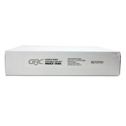 GBC Premium 5090 Double Reverse Collated 1/5th Cut Mylar Copier Tabs - 8210791