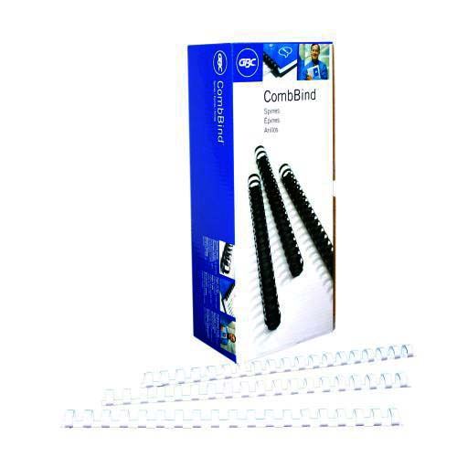 GBC Premium 7/16" White Plastic Combs 100pk - 4000050