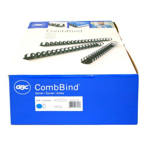 GBC Premium 7/8" Blue Plastic Combs 100pk - 4000110