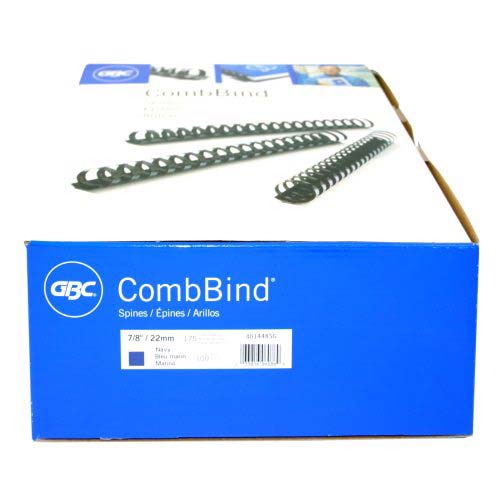 GBC Premium 7/8" Navy Plastic Combs 100pk - 4014485