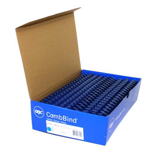 GBC Premium 9/16" Blue Plastic Combs 100pk - 4000076